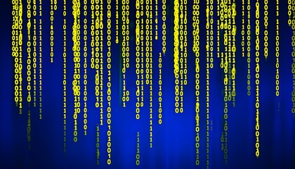 abstract animation of binary code cascading down like digital rain, representing data insights in monochromatic hues