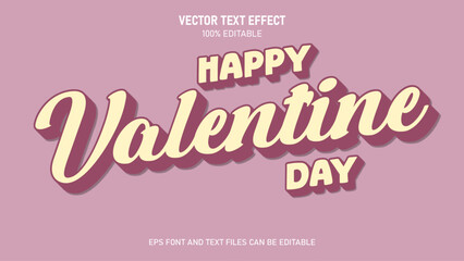 Happy valentine day retro style editable text effect