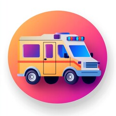 Modern Ambulance Icon - Fast Emergency Transport