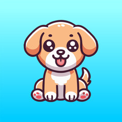 Cute puppy Flat Cartoon vector Illustration 4.eps