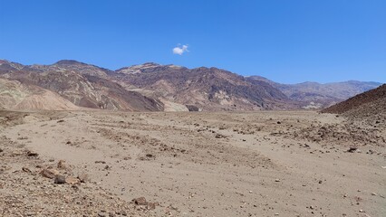 The long remote desert roads to the Badwater Basin in Death Valley, California