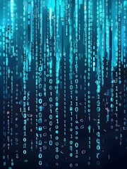 abstract animation of binary code cascading down like digital rain, representing data insights in monochromatic hues