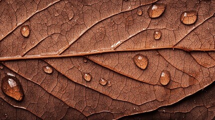 Fototapeta premium Closeup of a tree leaf with tiny droplets of water, representing the end stage of transpiration