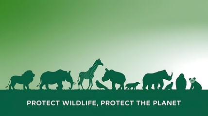 Green Silhouette Wildlife Conservation Planet Protection