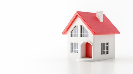 A minimalistic 3D vector for applications and web pages.Plastic render of house on isolated background. 3d cartoon illustration symbol of security and protection