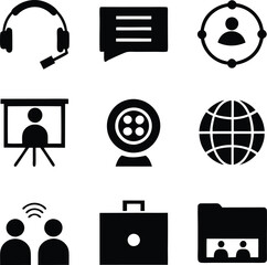 Communication, Collaboration, and Global Business Meeting Icons