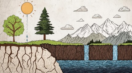 Educational diagram highlighting transpiration s role in the global water cycle