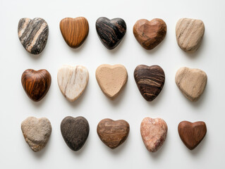 Always loved and remembered. A collection of heart-shaped stones, symbolizing love and nature.