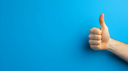 Thumbs Up Blue Background Photo