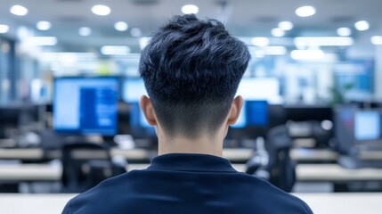 Person working at desk with poor posture, emphasizing the importance of ergonomic practices for maintaining health and productivity in the workplace.