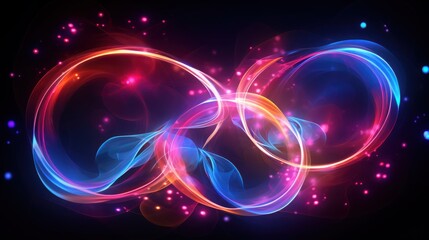 Obraz premium Abstract swirling luminous energy forms interweave