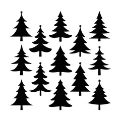 High Quality Christmas Tree Bundle Silhouette Designs