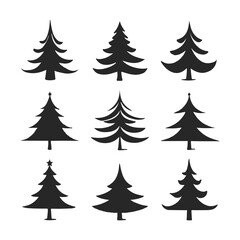 Christmas Tree Bundle Silhouette Collection for Creative Use