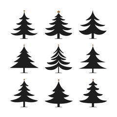 Christmas Tree Bundle Silhouette Vector Pack for Designers