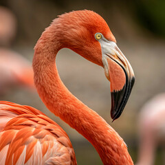 Fototapeta premium close up on beautiful flamingo