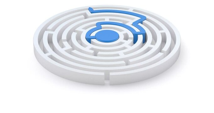 Exit from round labyrinth - 3D animation