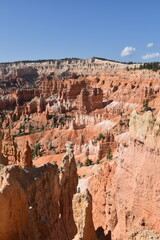 The amazing red hoodos and orange rock formations of Bryce Canyon National Park in Utah