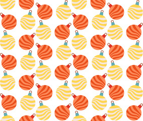 seamless pattern with christmas balls isolated on white for  wallpaper, bags design, greeting cards and other. 