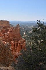 The amazing red hoodos and orange rock formations of Bryce Canyon National Park in Utah