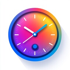Vibrant Colorful Gradient Clock Design