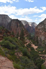 Hiking in the stunning scenery and valleys of Zion National Park, Utah