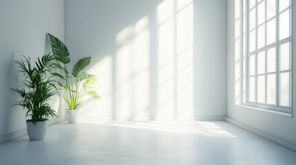 Obraz premium Bright white studio with clean background. 