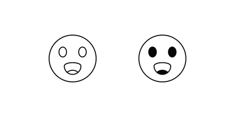 Happy Face Emoji set icon with white background vector stock illustration