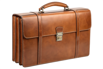 old brown briefcase isolated