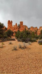 Hiking among the trippy rock and sand formations of Bryce Canyon National Park in Utah, USA