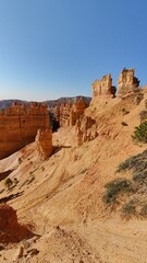 Fototapeta premium Hiking among the trippy rock and sand formations of Bryce Canyon National Park in Utah, USA