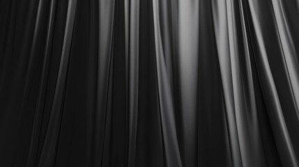 Elegant Black Drapery with Smooth Texture and Subtle Shadows