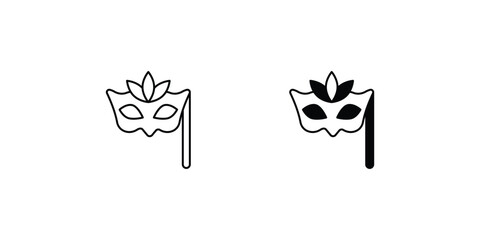 Celebration Mask set icon with white background vector stock illustration