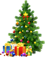 christmas tree and gifts
