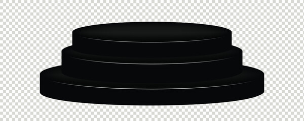 Realistic stage podium or pedestals for winner award announcement and celebrating. White empty stages podium scene, blank product presentation stands.