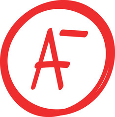 Obraz premium Red Circle A- Grade Symbol for Education and Achievement