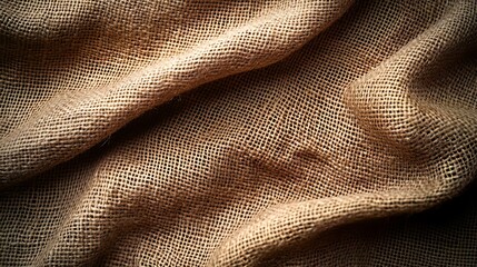Textured Burlap Fabric Background: Rustic Brown and Beige Tones