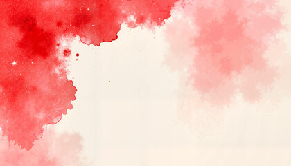 Obraz premium Abstract watercolor splash in shades of red and pink on soft backdrop