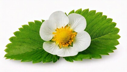 white flower with green leaves