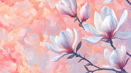 Obraz premium A painting of a bunch of white flowers