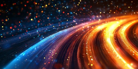 Obraz premium Abstract Sparkling Light Trails Background, Generative AI