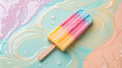 A Tri-Color Popsicle Melts Into a Summery Abstract Landscape of Shimmering Hues
