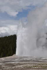 Geothermal volcanic activity around the hot springs and geysers of Yellowstone National Park