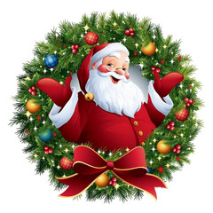 santa claus and christmas tree
