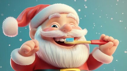 Santa promotes dental hygiene during the holiday season