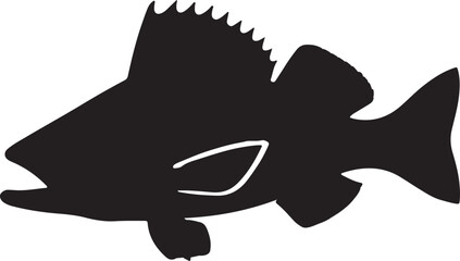 Walleye fish silhouette logo, icon design vector illustration