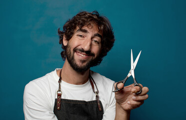 young adult bearded man barber concept
