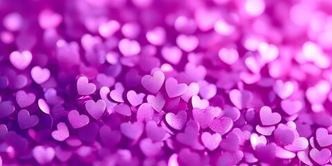 Valentine's Day Card. Purple Hearts Background