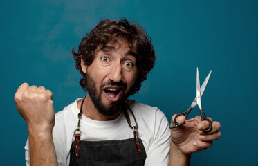 young adult bearded man barber concept
