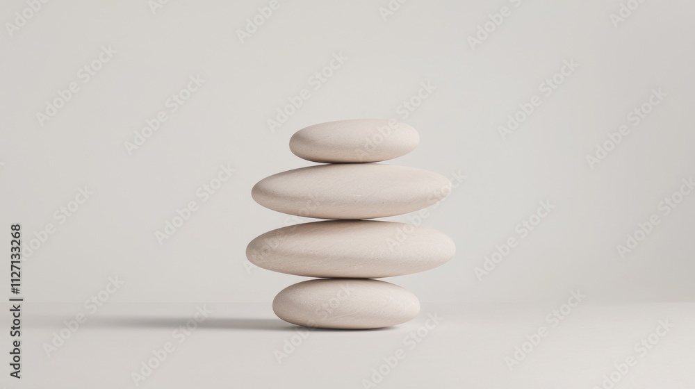 Poster stack of three white spheres arranged in a pyramid-like structure. the spheres are of different size