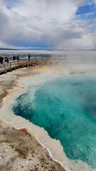The colourful geothermal hot springs in Yellowstone National Park